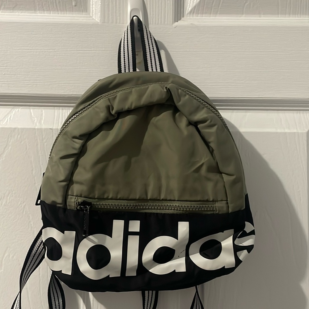 Mini army green adidas backpack